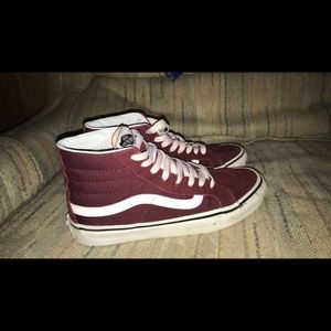 Maroon hi-top vans